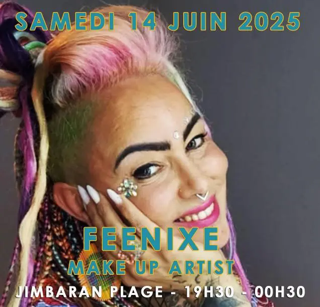 flyer montrant la make up artist de la soiree Sunset Vibes 2nd Session d'event riviera production le 14 juin 2025 a golfe juan 