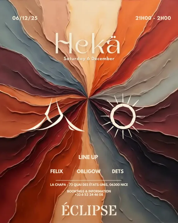 visuel officiel de la soiree heka x eclipse a la chapa nice le 6 decembre 2025