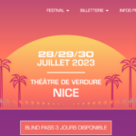 impression ecran du site neon festival a nice pour la promotion de l'event ayant lieu a nice sur la cote d'azur en juillet 2023