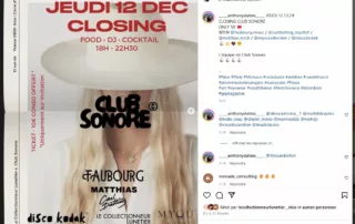 Les associés du Collectionneur Lunetier ont également lancé les soirées Club Sonore (food, DJ-sets et cocktails dans différents lieux insolites de la Côte d'Azur) auxquels vous pouvez vous inscrire via le compte Instagram dédié ou la billetterie Shotgun