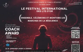 affiche festival des lys d'or coach transformation awards a cannes le 9 janvier 2025