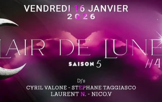 flyer soiree clair de lune party au coloft le 16 janvier avec laurent n., nico v., kaiser et cyril valone