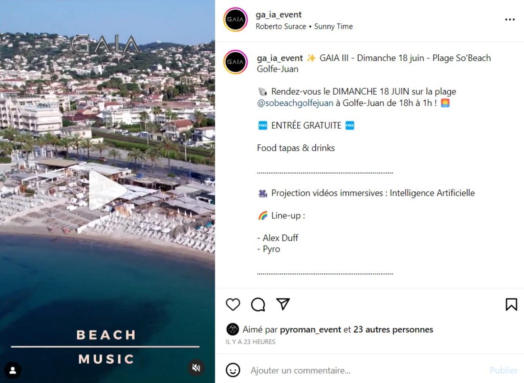 Copie Insta du Beach Music au GAia Event
