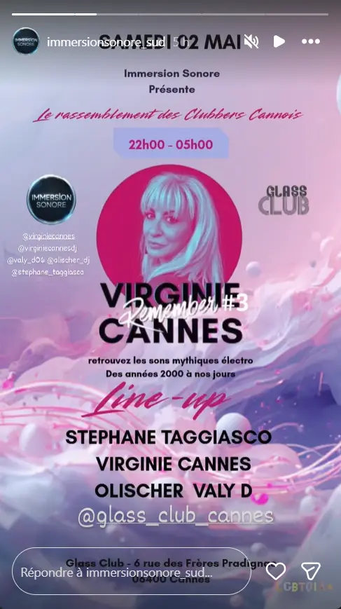 flyer soiree immersion sonore au glass club a cannes