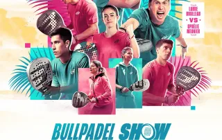 affiche de l'evenement bullpadel show ayant lieu fin juin a antibes juan les pins