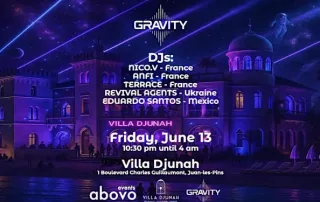 Soirée Gravity à la Villa Djunah le 13 juin 2025