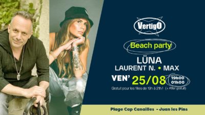 Flyer de soirée beach party au Vertigo