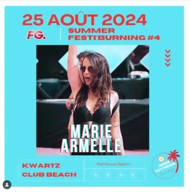 Affiche Summer Festi’Burning #4 à Bambusa Beach avec Marie-Armelle et Virginie Cannes