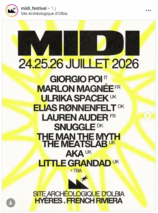 Affiche Midi Festival Hyères 2026