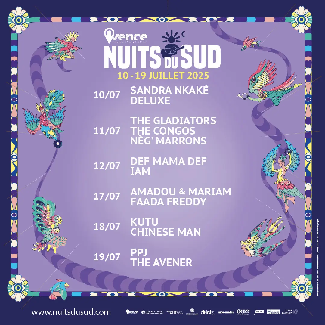 programmation des nuits du sud 2025 a vence