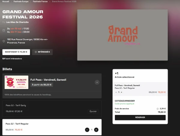 Capture d’écran Shotgun avec le code COTEDAZURINSIDER