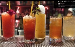 une rangee de cocktails a deguster au milliardaires cocktail club a antibes sur la cote d'azur